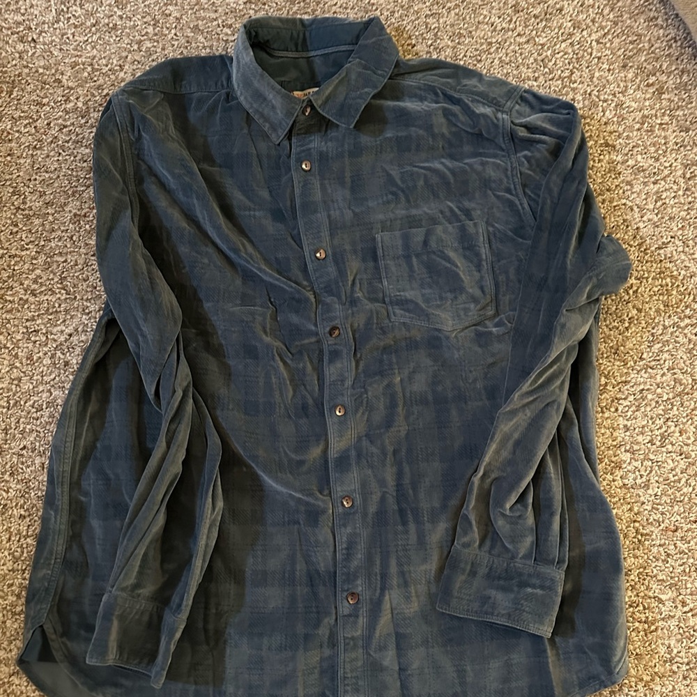 32 Bar Blues Velvet Button Up XL